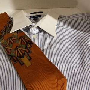 Men dress shirt and 100% silk tie